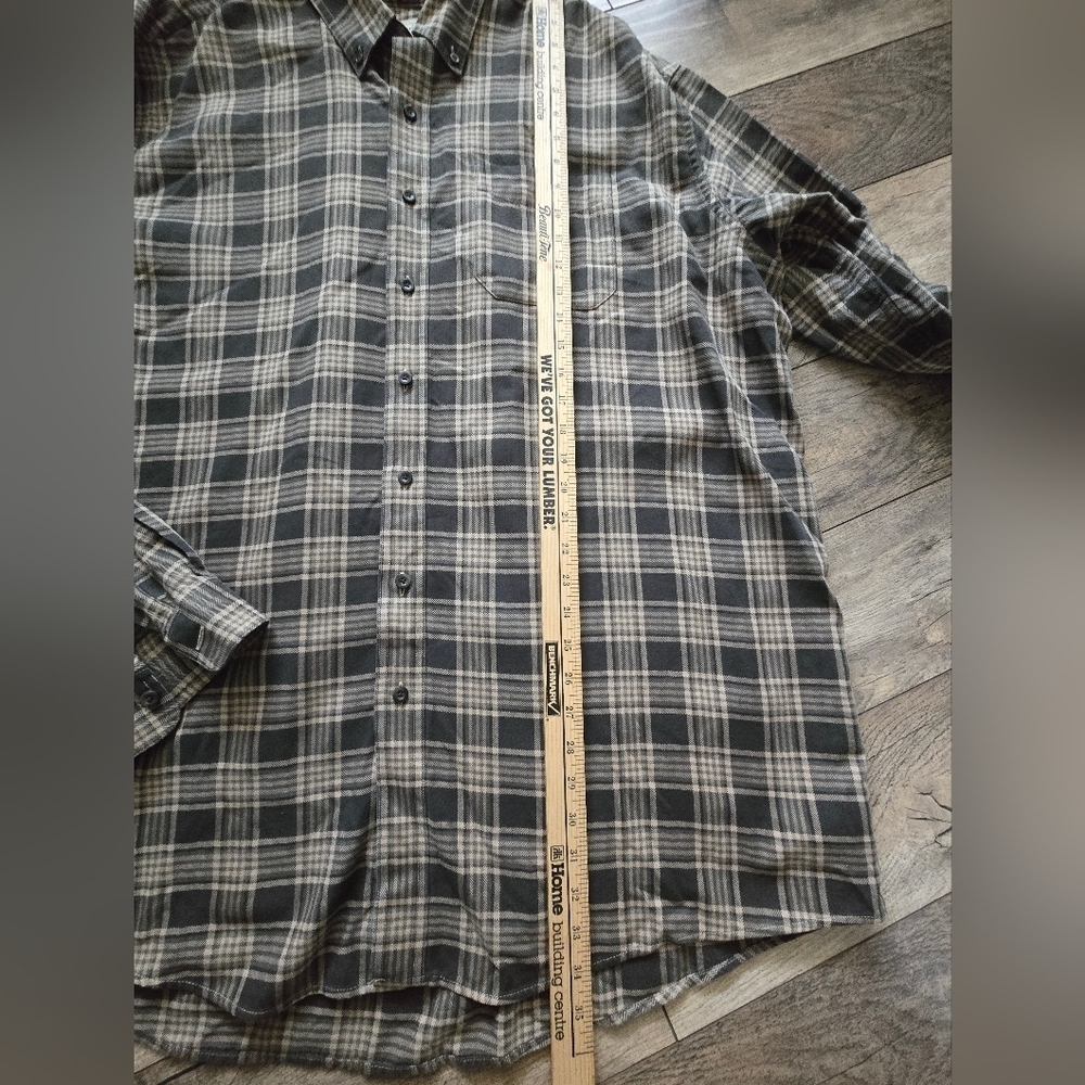 L.L. BEAN Men's Xxl Tall Plaid Shirt  Dark Green/tan Id 253771 Rn 71341 Un 03790 - Picture 4 of 9